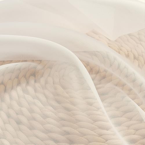 Sheer Cream Valances for Windows 2 Pack (Cream / 42"W x 18"L (Pack of 2))