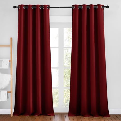 Burgundy Red Curtains 102 inches Long (Burgundy Red / 46"W x 102"L (Pack of 2))