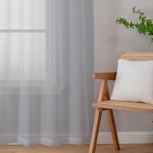 Cream Sheer Curtains 84 Inches Long 2 Panels Set (Cream / 59"W x 84"L (Pack of 2))