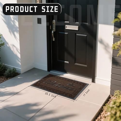 Artificial Grass Welcome Mat (Coffee / 29.5x17 Inch)