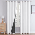 White 100% Blackout Curtains for Bedroom 108 Inches Long 2 Panels (52"W x 108"L (Pack of 2) / White)