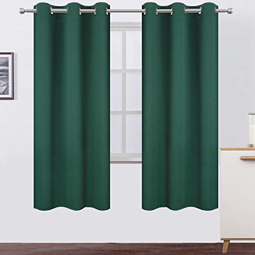 Dark Green Thermal Blackout Curtains (Green / 42"W x 72"L (Pack of 2))