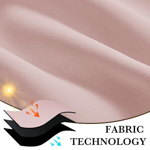 Bedroom Blackout Curtains 80 inches Long (100% Blackout - Baby Pink / 42"W x 80"L (Pack of 2))