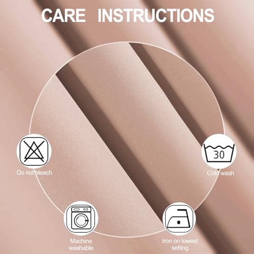 Blackout Curtains 66 x 54 Inch Long Blush Curtains Set of 2 Panels Room Darkening Curtains for Bedroom and Living Room (Blush / 66"W x 54"L (Pack of 2))