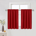 Short Blackout Curtains 52 x 36 Inch Long for Kitchen RV Bunk Red (Red / 52"W x 36"L (Pack of 2))