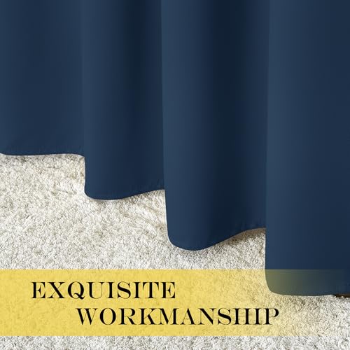 66 Inch Long Blackout Curtains for Bedroom Living Room (Moroccan Blue / 66"W x 66"L (Pack of 1))