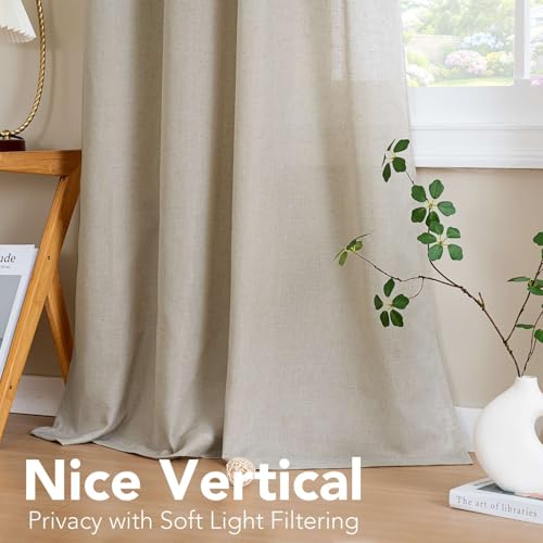 Living Room Linen Curtains (52"W x 96"L (Pack of 2) / Oatmeal)