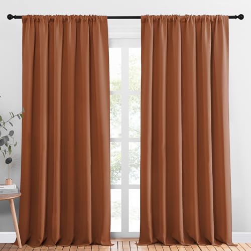 2 Panels Blackout Curtains (Burnt Orange / 70"W x 95"L (Pack of 2))
