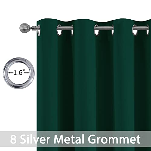 Dark Green Room Darkening Window Curtains 52x36 Inch for Kitchen (Dark Green / 52"W x 36"L (Pack of 2))