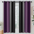 Blackout Ombre Purple and Black Curtains for Bedroom (52"W x 63"L (Pack of 2) / Purple and Black)