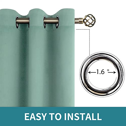Short Curtains for Small Window 45 Inch Long (Frosty Green / 52"W x 45"L (Pack of 2))