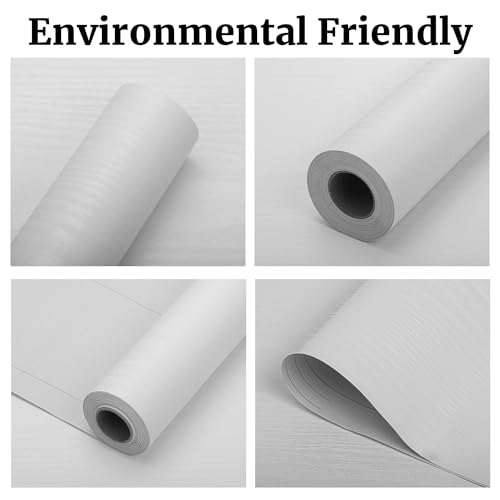 White Wood Wallpaper PVC (Woodgrain White / 17.5" x 787.7")