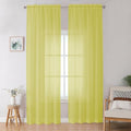 Lemon Sheer Curtains for Bedroom Living Room 96 Inches Long 2 Panels Set (Lemon Yellow / 42"W x 96"L (Pack of 2))