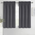 Blackout Curtains for Bedroom 42 x 45 Inch Long Dark Grey 2 Panels (Dark Grey / 42"W x 45"L (Pack of 2))