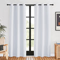 Room Darkening Curtain Panels for Bedroom (Greyish White / 42"W x 80"L (Pack of 2))
