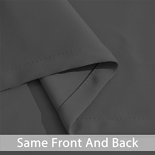 Blackout Curtains 38x84 inch Charcoal Grey Thermal Drapes (Charcoal Grey / 38"W x 84"L (Pack of 2))