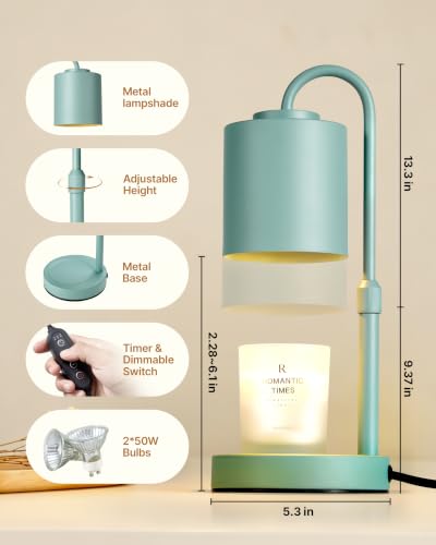Dimmable Candle Warmer Lamp with Timer (Sage Green)
