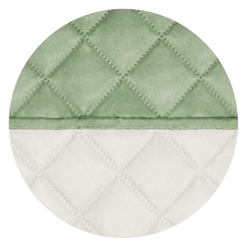 Reversible Quilted Couch Covers for Dogs Sofa Cover 4 Seater 88" (XX-Large / Sage Green/Ivory)