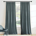 Dusty Blue Velvet Blackout Curtains 90 inches for Bedroom (Dusty Blue / 52"W x 90"L (Pack of 2))