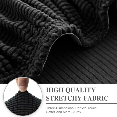 Couch Cushion Covers Seat Cushion Cover Stretch Couch Cover Separate Sectional Sofa Slipcovers Furniture Protector (Black / 3PC Seat Cover or Backrest)