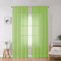 Lime Sheer Curtains for Bedroom Living Room 90 Inches Long (Lime Green / 42"W x 90"L (Pack of 2))