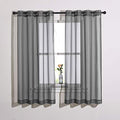 Transparent Sheer Curtains Panels (Dark Grey / 54"W x 63"L (Pack of 2))