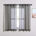 Voile Sheer Window Curtain Panels (Dark Grey / 54"W x 54"L (Pack of 2))