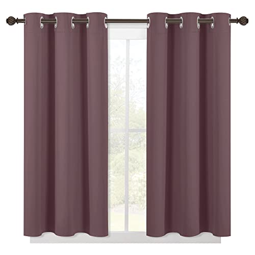 Modern Blackout Curtains Noise Reducing (Dry Rose / 42"W x 54"L (Pack of 2))