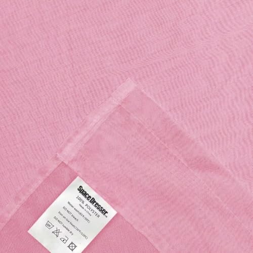 Sheer Voile Window Treatment Rod Pocket Curtain Panels for Kitchen Bedroom Living Room Drapes Sunlight Filtering Privacy Semi Home Decor Assorted (Light Pink / 52"W x 72"L (Pack of 2))