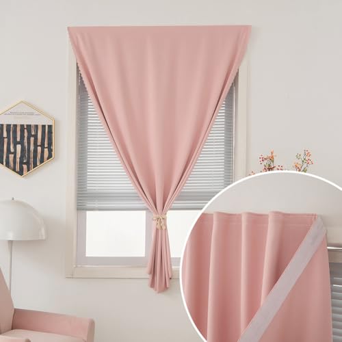 Self Adhesive Blackout Curtains (35"W x 59"L (Pack of 1) / Pink)