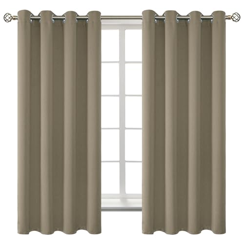 Cocoa Room Darkening Curtains 63 Inch for Bedroom (Cocoa / 52"W x 63"L (Pack of 2))