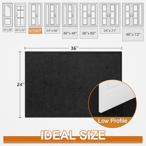 Super Absorbent Front Door Mat (Pure Black / 2' x 3' (Rectangular))