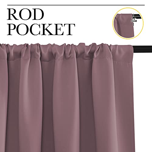 Blackout Curtains for Living Curtains (Dry Rose / 29"W x 30"L (Pack of 2))