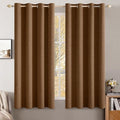 100% Blackout Linen Curtains for Bedroom 52x45 Inches Brown (Brown / 52"W x 45"L (Pack of 2))