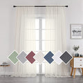 Sheer Ivory Curtains Light Filtering Window Drapes for Living Room Bedroom and Wedding Party (Ivory / 42"W x 96"L (Pack of 2))