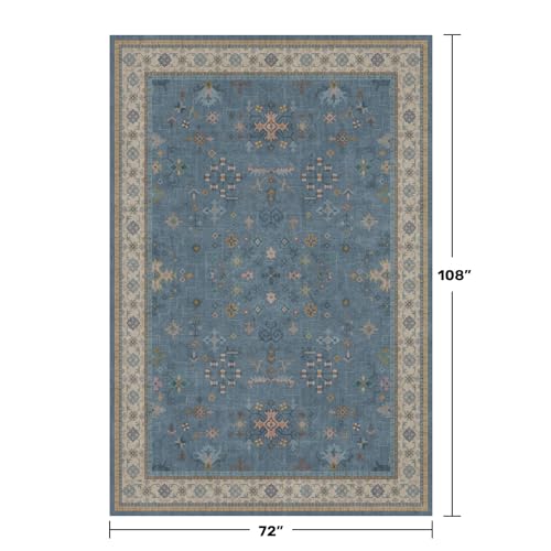 Boho 6x9 Living Room Rugs (6' x 9' (Rectangular) / Dusty Blue)