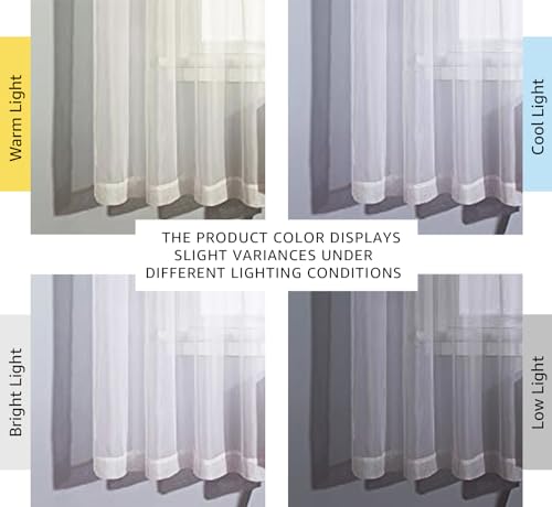 Sheer Curtains Panel 72" Long (White / 54"W x 72"L (Pack of 2))