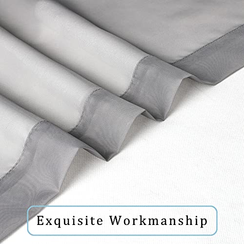 Grey Sheer Curtains (Charcoal Grey / 42"W x 84"L (Pack of 2))