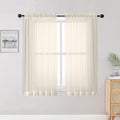 Sheer Curtains 54 inches Long 2 Panles for Living Room Bedroom Small Windowm (Cream / 42"W x 54"L (Pack of 2))