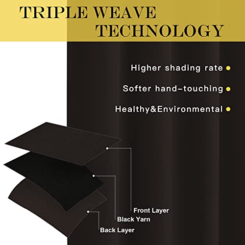 Blackout Sliding Door Curtains 84 Inch Length (Toffee Brown / 80"W x 84"L (Pack of 1))