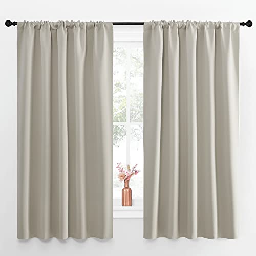 Blackout Curtains for Living Curtains (Natural / 52"W x 63"L (Pack of 2))