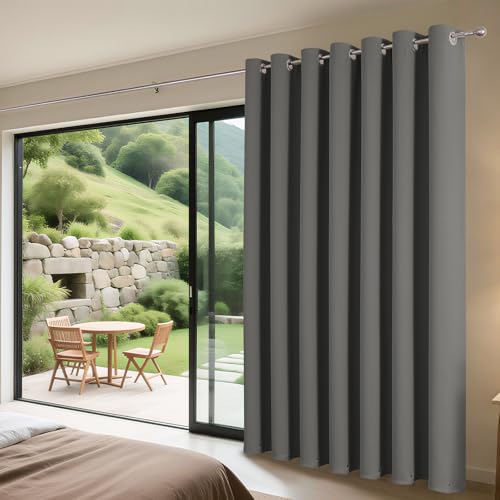 Blackout Patio Sliding Door Curtains (Light Grey / 100"W x 84"L (Pack of 1))