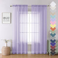 Light Purple Sheer Curtains 84 Inches Long 2 Panels (Lavender / 40"W x 84"L (Pack of 2))