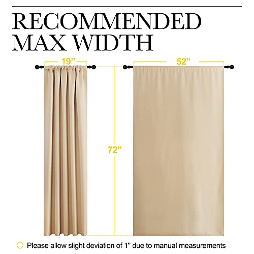 Room Darkening Curtains for Bedroom (Biscotti Beige / 52"W x 72"L (Pack of 2))