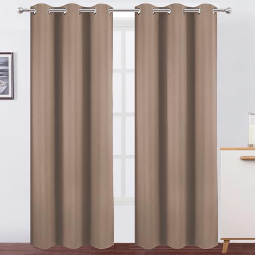 Cappuccino Blackout Curtains 34 x 84 Inch Length (Cappuccino / 34"W x 84"L (Pack of 2))