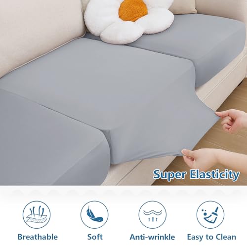 Milk Silk Couch Cushion Covers (Grey / Seat Cover Small)