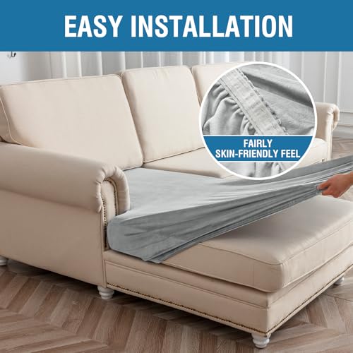 Couch Cover 8 (Light Grey / 4 Backrest + 3 Seater + 1 Chaise)