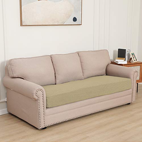 Stretch 1 Piece Couch Cushion Cover for Sofa (Large / Beige)