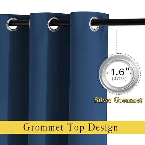 Blackout Thick Window Curtains (Moroccan Blue / 52"W x 120"L (Pack of 2))