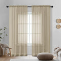 Tapue Sheer Curtains 78 Inches Long 2 Panels (Taupe / 42"W x 78"L (Pack of 2))